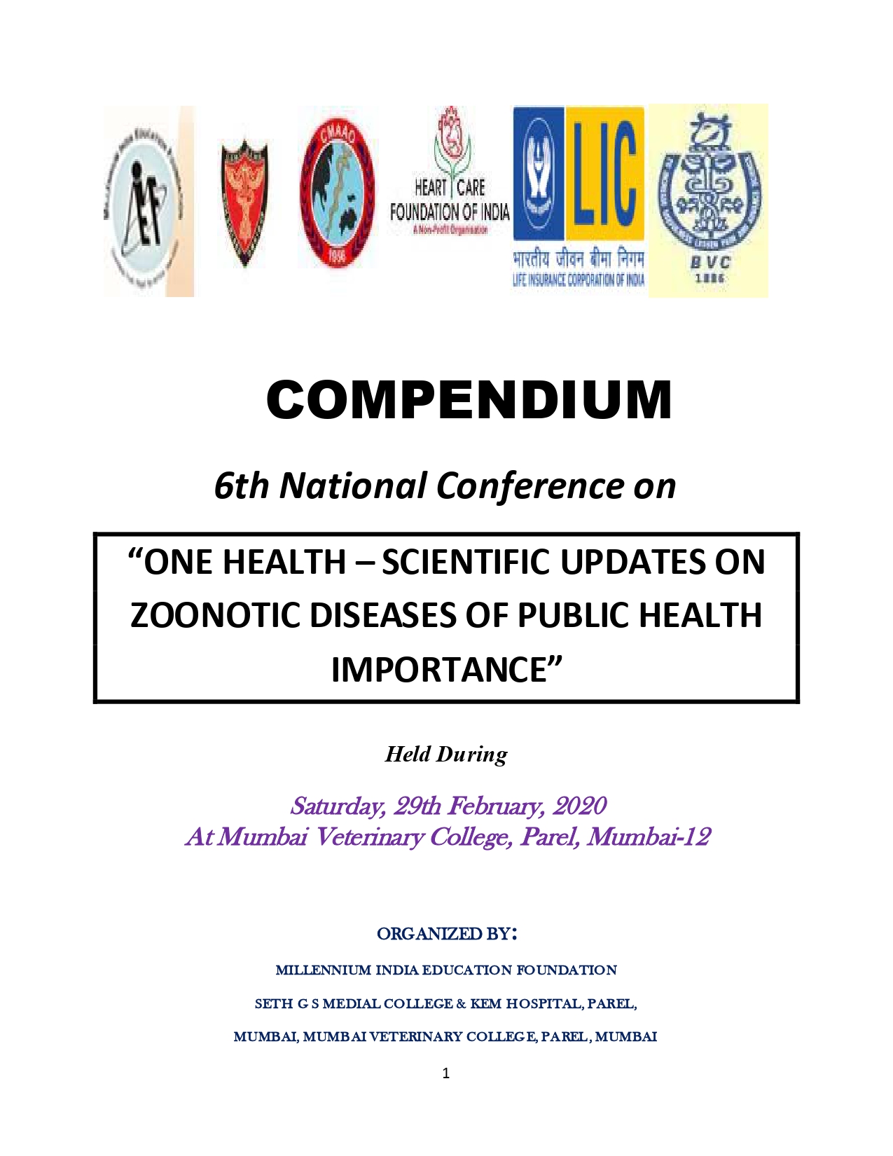 One Health Conference Compendium  Page 0001